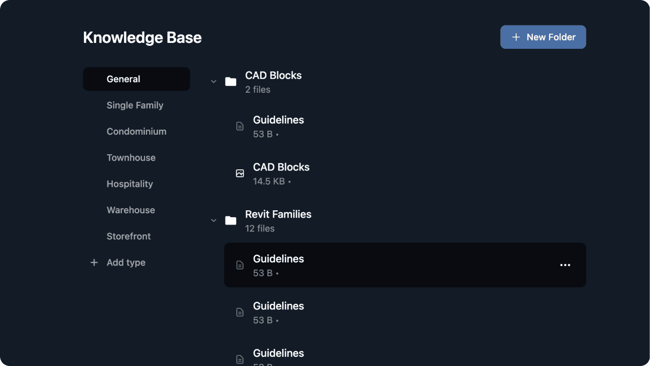 Knowledge Base library upload screen